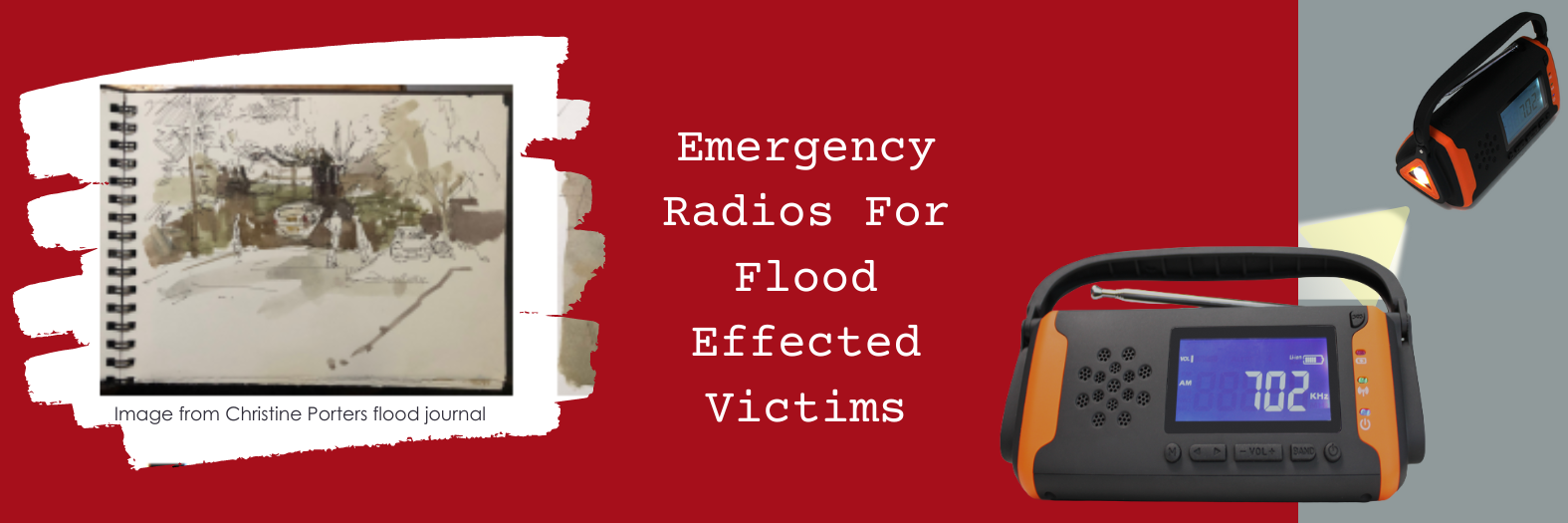 Emergency radio for flood victims 